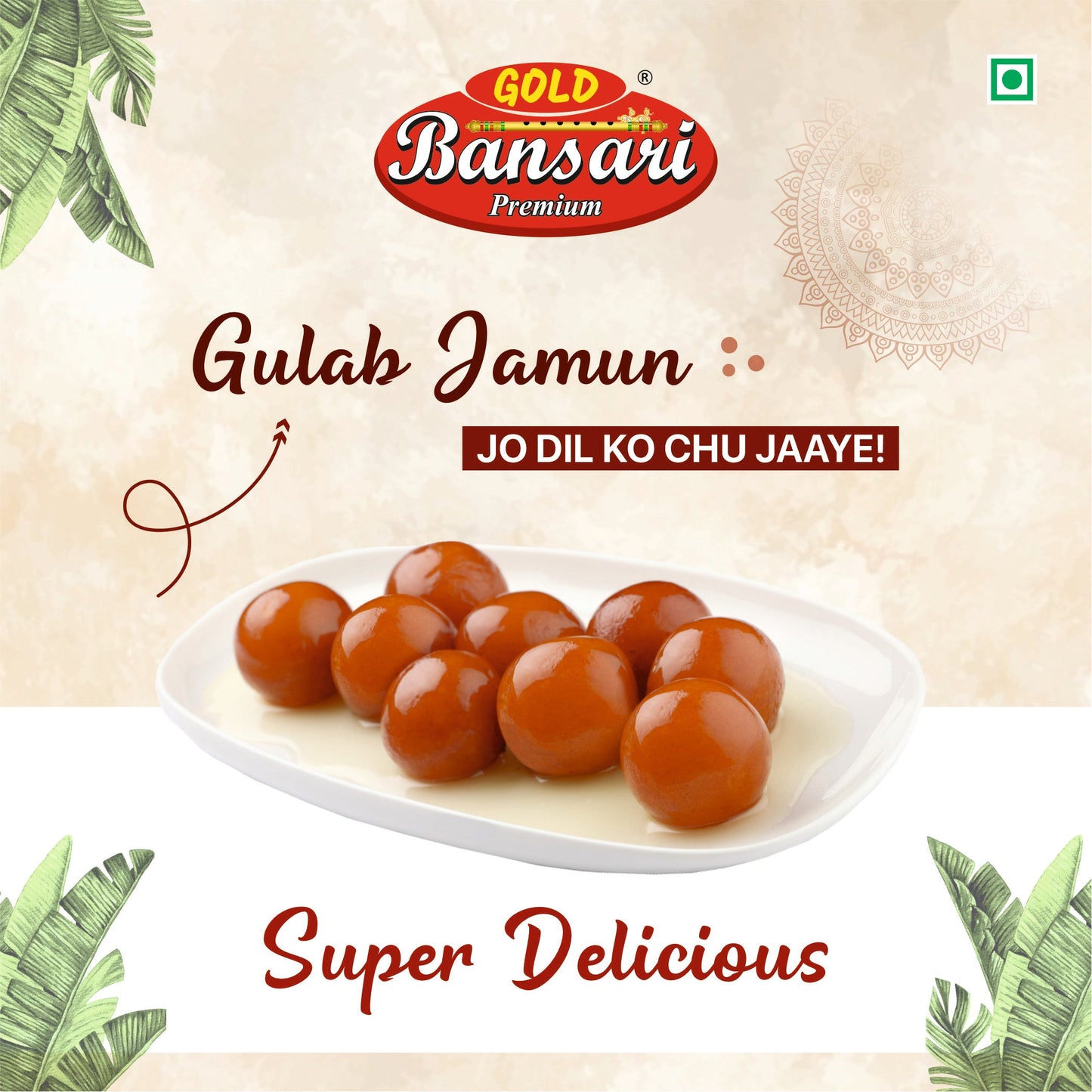 Gold Bansari Premium Gulab Jamun Dessert Mix, Pure Veg, Delicious Indian Dessert and Mithai-200g