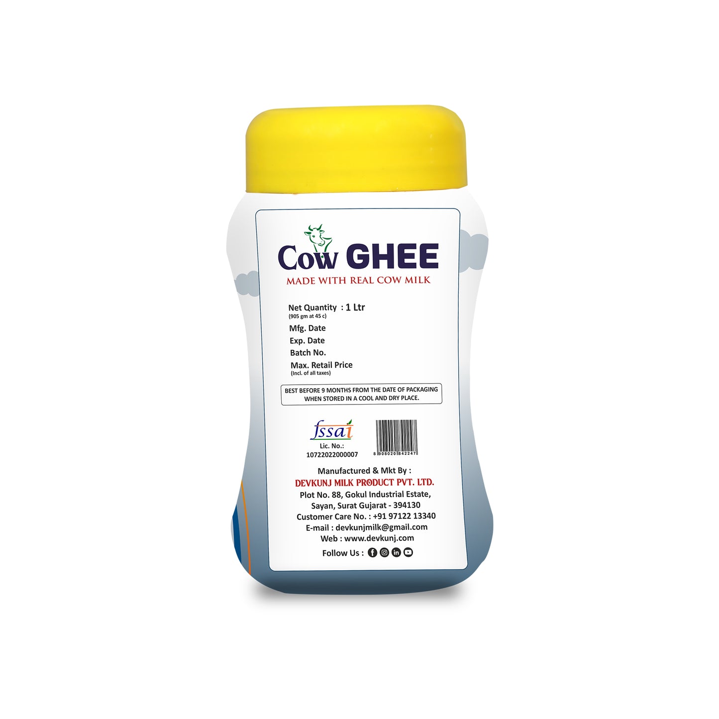 Devkunj Pure Cow Ghee -1 Ltr