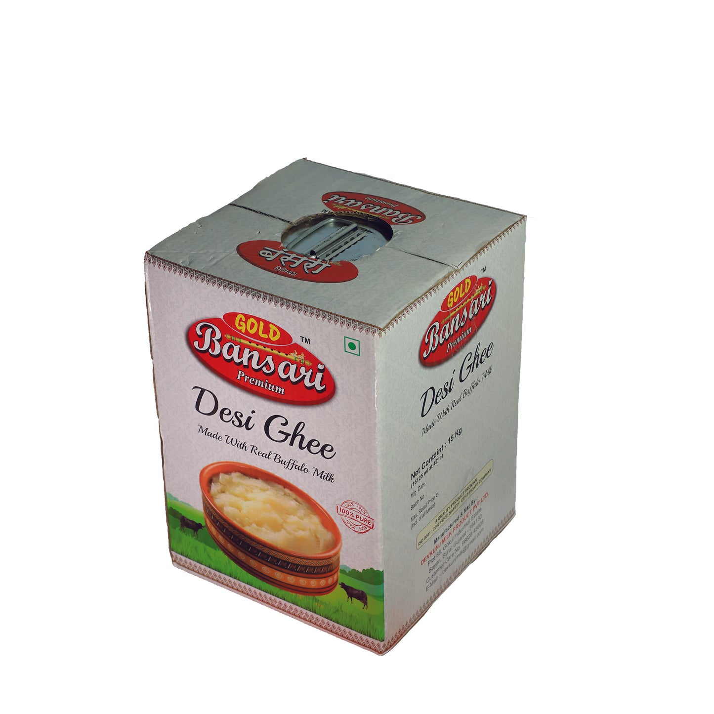 Gold Bansari Premium Pure Buffalo Ghee – 15 KG