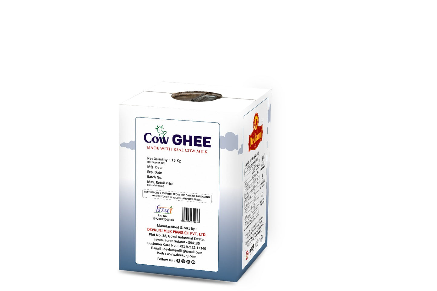 Devkunj Pure Cow Ghee -15 KG